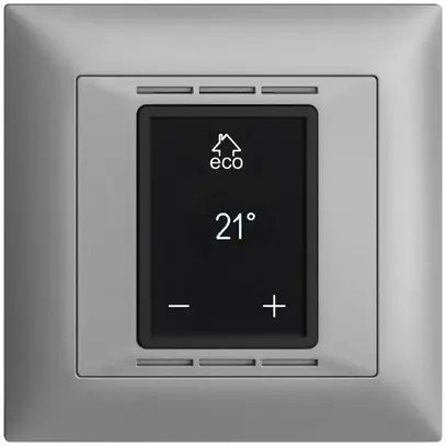 Thermostat d'ambiance EDIZIOdue FMI silver, avec écran, chauff.sol&conv. 