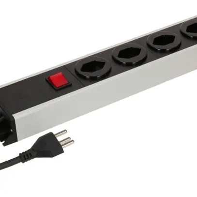 Prise multiple MH POWER LINE 16A interrupteur 5×T23 1.5m gris-noir 2×aimant 