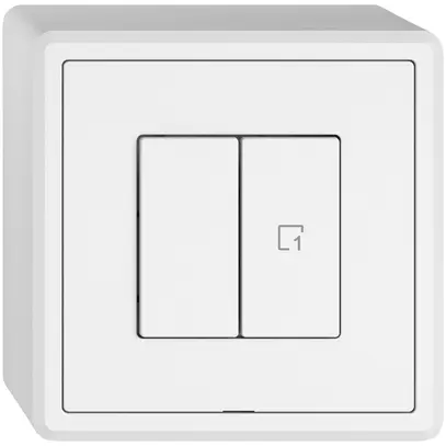 Interrupteur à poussoir AP EDIZIO.liv Wiser SNAPFIX® 1 scène 2 touches WLAN bc 