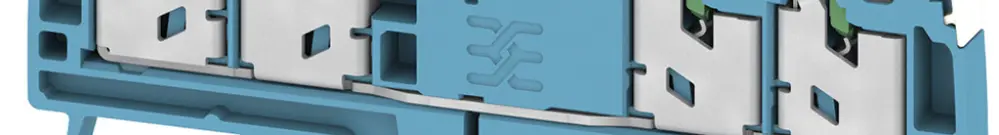 Durchgangs-Reihenklemme S4C 2.5 DL BL 2.5mm² 24A 800V SNAP IN 4×1 TH35 blau 