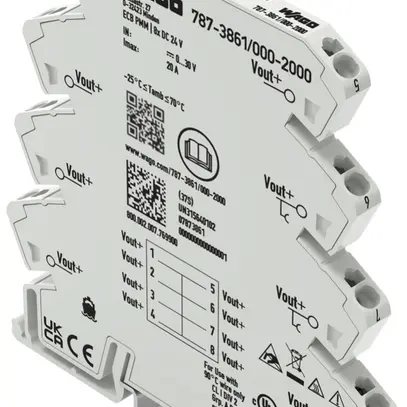 Distributore di potenziale WAGO guida DIN 35 mm 8P 24V 20A 8×24VDC 