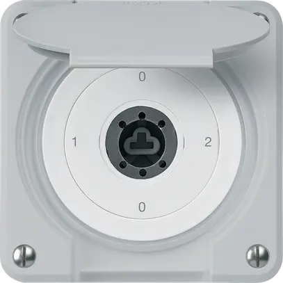 UP-Schlüsselschalter robusto IP55 Klappdeckel ohne Zylinder S2/1P grau Kombi 
