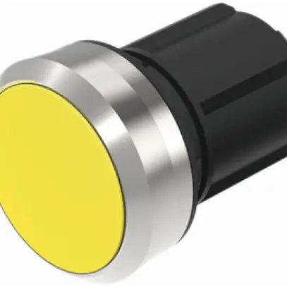 Interrupteur INC EAO45, R, jaune, anneau gris affleurant 