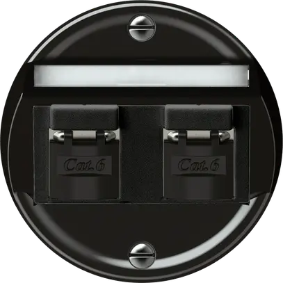 Scatola di raccordo origin 2×RJ45 8(8) cat.6 obliquo schermate 60×60mm nero 