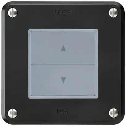 Interrupteur pour stores ENC robusto IP55 noir avec 2 touches de fonction combi 