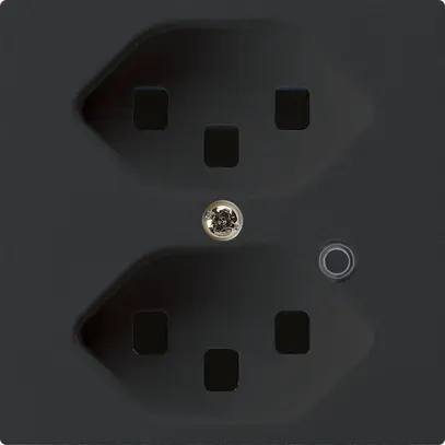 Prise Hager kallysto 2×T23 illuminé A noir 
