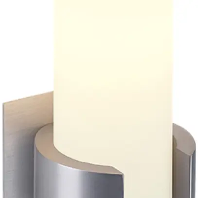 Lampada a muro DENA, E14 40W vetro parzialmente satinato IP20 alu spazzolato 