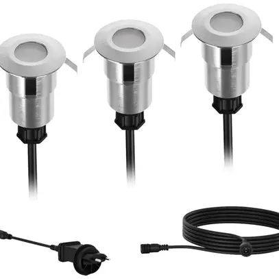 Luminaire de sol LED INC Philips Spore IP67 1W 120lm 2700K 65° Ø40mm arg 3 pcs 