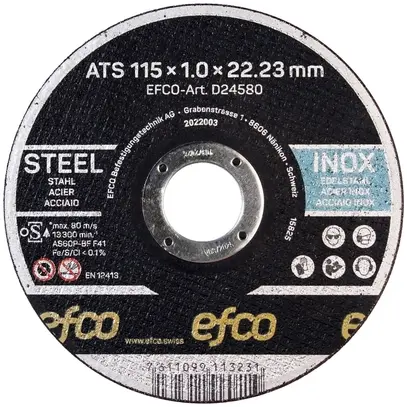 Disque à trancher EFCO ATS Ø115×1×22.2mm 25 pièces 