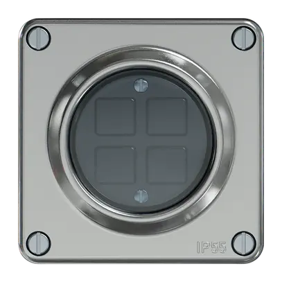 Taster KNX RGB ELEMENT 4 Tasten mit LED IP55 aluminium 