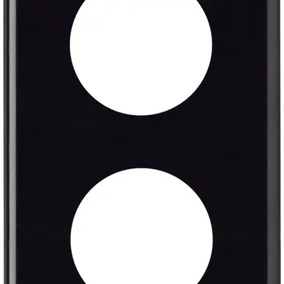 Placca di copertura basico 2×1 2×Ø43mm nero 
