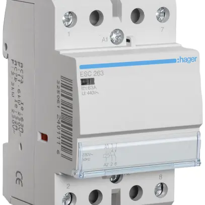 Contattore AMD Hager 230VAC 2 chiusura 0 apertura 63A 3UM 