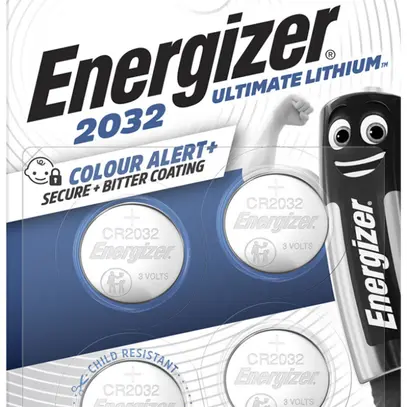 Pile bouton ENERGIZER Ultimate lithium 3V 235mAh CR2032 sécurité enfant 4 pièces 