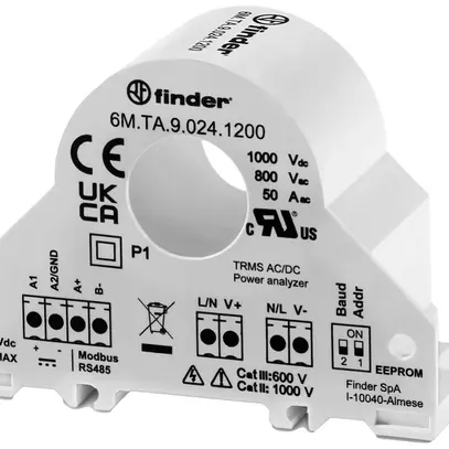 Trasduttore di misura FINDER 6M.TA 0.5A 90A 400Hz guida DIN 35mm 