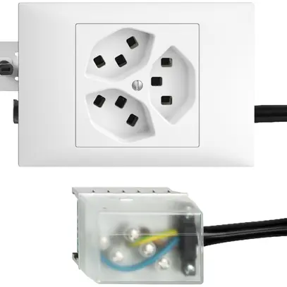 Presa INS 3×T23 16A bianco 53mm L1 EDIZIOdue per Ecobus power 