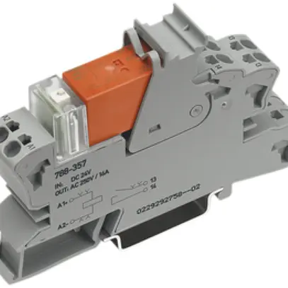 Zoccolo ad innesto con relè WAGO 24VDC 1Ch, LED 