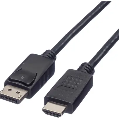 DisplayPort/HDMI-Kabel ROLINE RM FHD@60Hz (DisplayPort 1.1) schwarz 1m 