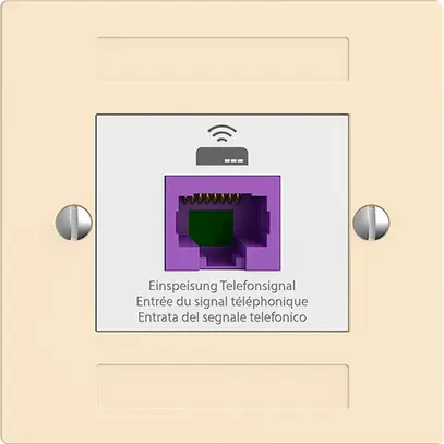 Presa ritorno EDIZIOdue F 1×RJ45 p.Swisscom VoIP, 8 poli, UTP, vanille 