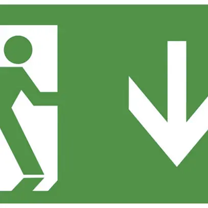 Pittogramma DOTLUX EXITmulti 1×freccia uscita verso il basso 