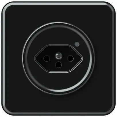 Presa INC origin 1×tipo 13 lum.verde 10A 230V 92×92mm nero 