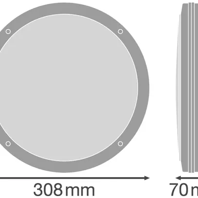 Plafonnier/applique LED SURFACE BULKHEAD 300 SENSOR 15W 1400lm 840 IP65 blanc 