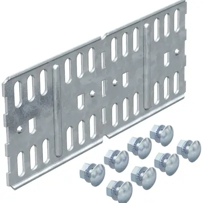 Raccord longitudinal/à équerre Bettermann 85mm avec 8 vis pour canal MKS zingué 