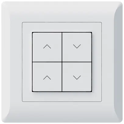 UP-KNX-Storentaster Hager BA kallysto.line C 4-fach 92×92mm weiss 
