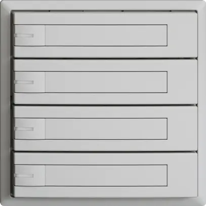 Poussoir univ. ENC 4×1t bornes enf. EDIZIOdue gris clair, avec papier+LED 