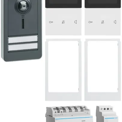 Kit video elcom.home p.2appartamenti postazione interna bianco/esterna antracite 