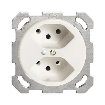 Presa INC FH 2×T13 bianco con LED verde 