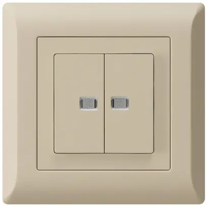 Contact à poussoir lumineux ENC kallysto.line 2×A-R/1P avec 2 lentilles beige 