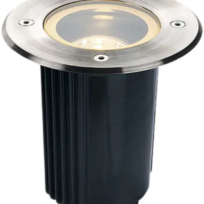 Luminaire de sol INC SLV DASAR 80, GU10 35W rond IP67 acier fin 