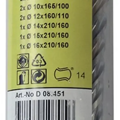 Jeu de forêts EFCO SDS-plus 4×4 S, 12 pièces, (Ø6…16mm) 