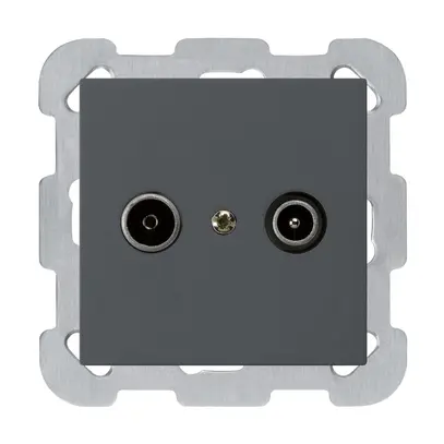 Presa di passaggio INC kallysto R/TV 23dB antracite con piastra di fissaggio 