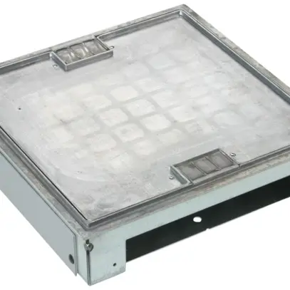 Boîte de raccordement Woertz h=72…100 pour canal de sol noyée 40×200mm 