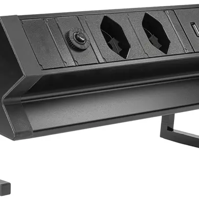 Tischsteckdosenleiste ALU DESK 2×T13/1×USB-A/1×USB-C, Td3×1.5mm² 1.5m, schwarz 