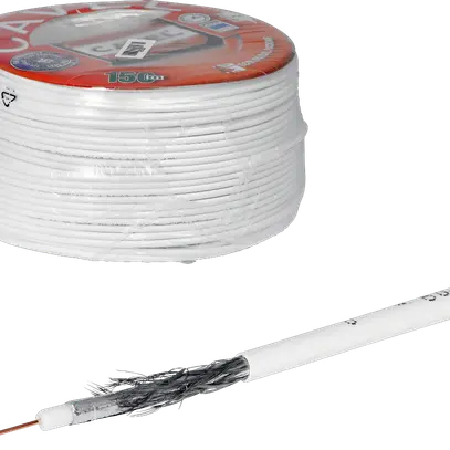 Câble coaxial TV/radio 75 ohm Ø4.3mm blanc Eca 