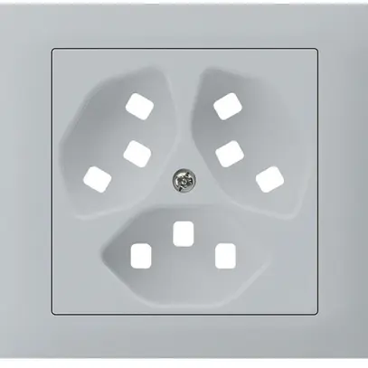 Kit frontale INS Hager kallysto per presa G3 3×T23 telaio innesto grigio chiaro 