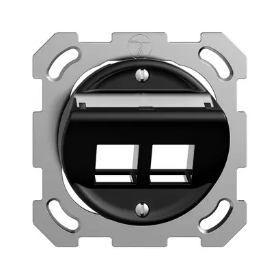 UP-Montageset Sdue, mit Schrägauslasshaube f.2×Keystone schwarz 