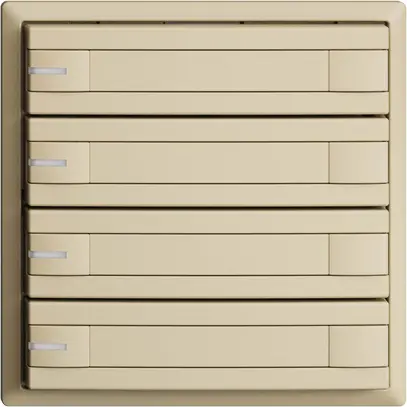 Poussoir ENC KNX 4× EDIZIOdue vanille RGB avec LED avec insert papier 