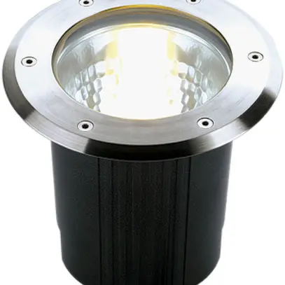 Luminaire de sol INC SLV DASAR 215, E27 80W rond IP67 acier fin 