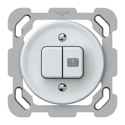 Interruttore a pulsante luminoso INC origin sch 1 (3+3) 1×LED 77×77mm bianco 