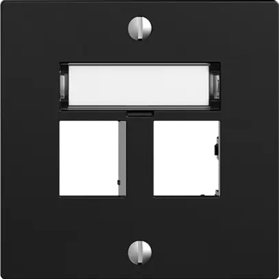 Kit montaggio EDIZIOdue uscita dritta, per 2×RJ45 freenet, nero 