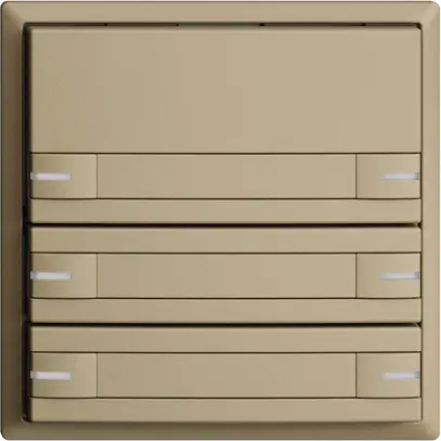 Poussoir ENC KNX 6× EDIZIOdue sand RGB avec LED avec insert papier 