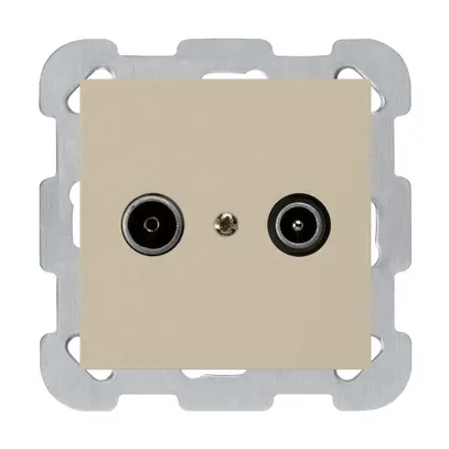Presa di passaggio INC kallysto R/TV 14dB beige con piastra di fissaggio 