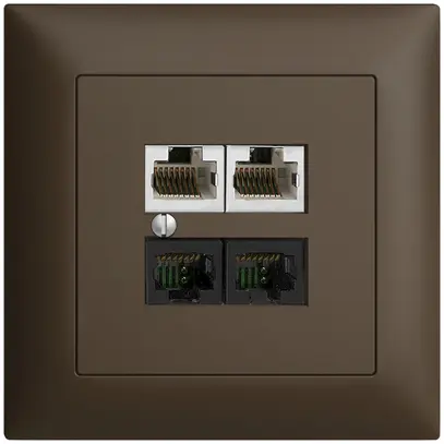 Scatola INC 4×RJ45 2×u/2×s EDIZIOdue coffee R&M swissline NT 2ab 