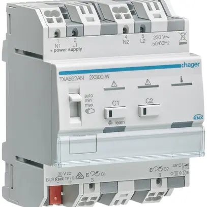 Actionneur-variateur AMD Hager TXA662AN KNX easy 2×300W 4UM 