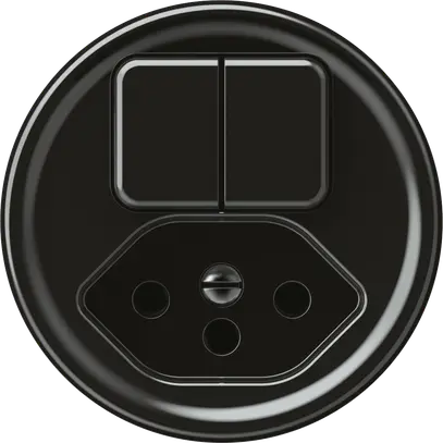 Combinazione origin 2×tasti 2CO+T13 1P 0<1 10A 230V 60×60mm nero 