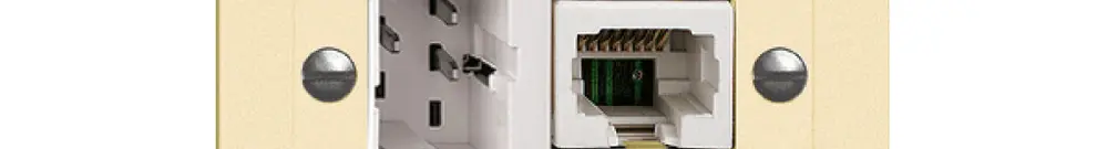 Prise ENC xDSL RJ45/TT83 vanille, ITplus EDIZIOdue, avec filtre 