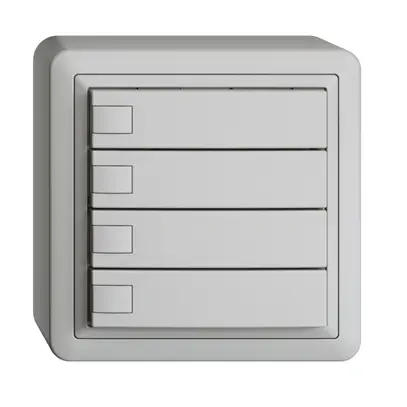 Pulsante KNX RGB AP EDUE, 250mW, s.LED, 4×pulsante, com.1×tasto, grc 
